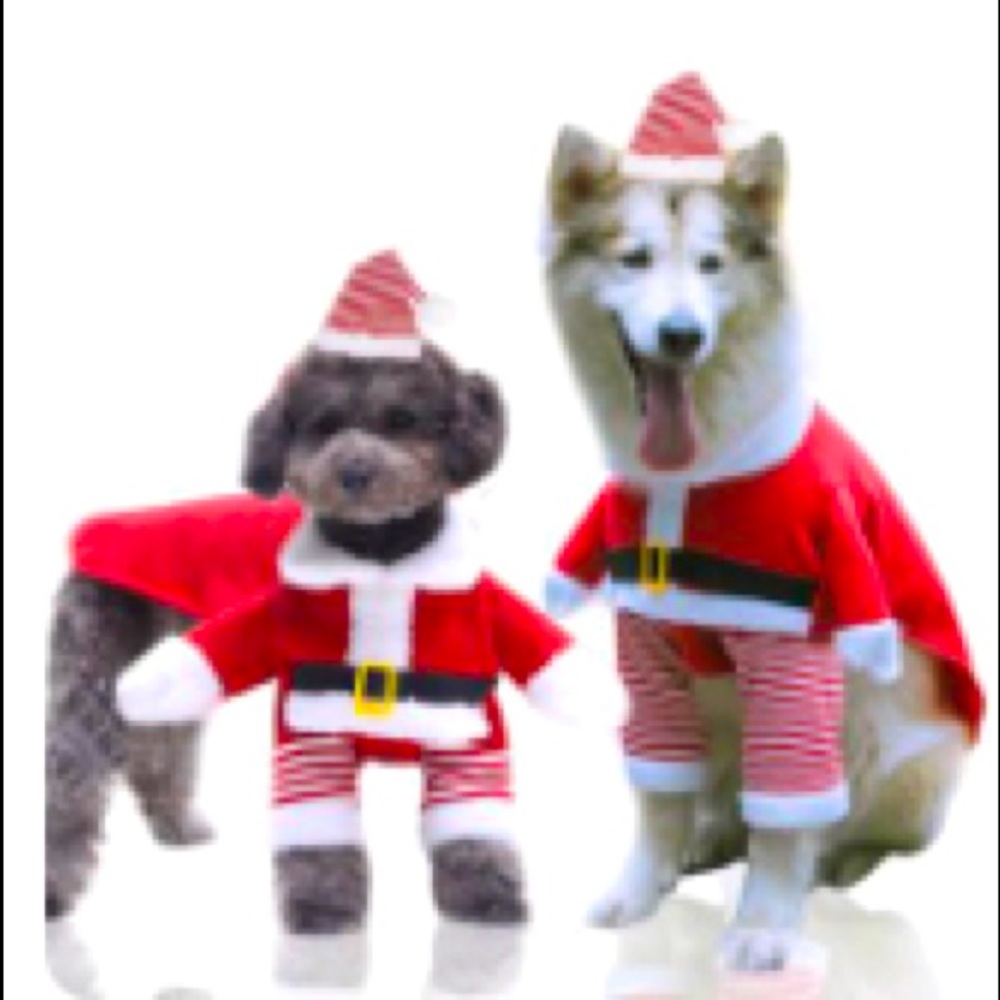 Beautiful Christmas costume for dog, size L, 2 pieces, cotton fabric